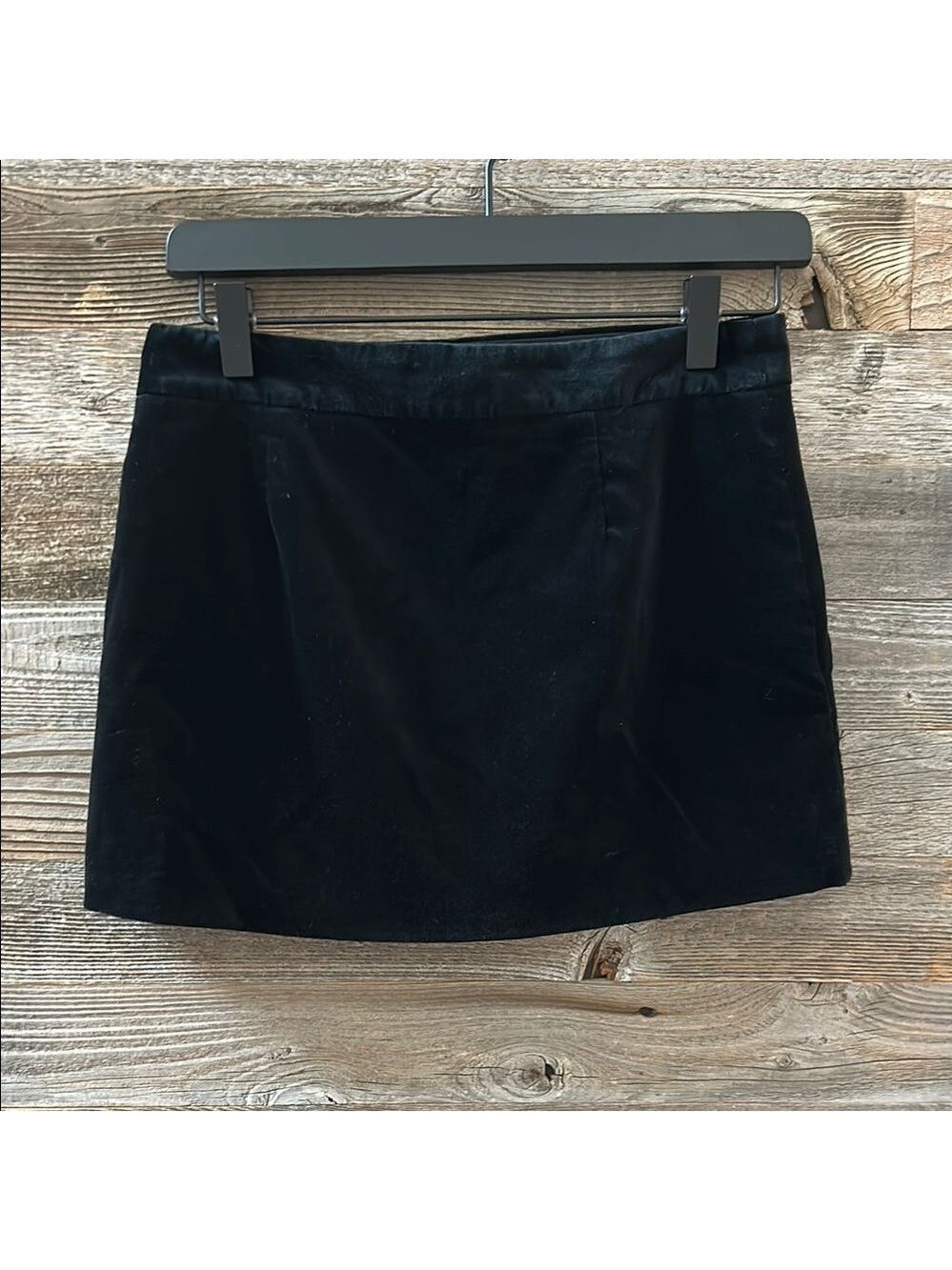 Theory Black Velvet Mini A Line Skirt Size 0 - Picture 2 of 8